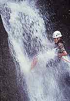 Rapelling down a waterfall in Costa Rica with Adventure Life