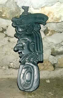 Mayan slate carving